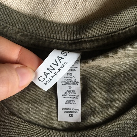 Bella Canvas olive green "Happy" graphic tee XS - Picture 4 of 7